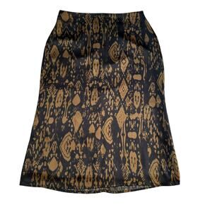 Verncaular Gray Brown Lined Midi Straight Satin Skirt Women Size Medium | 42-59